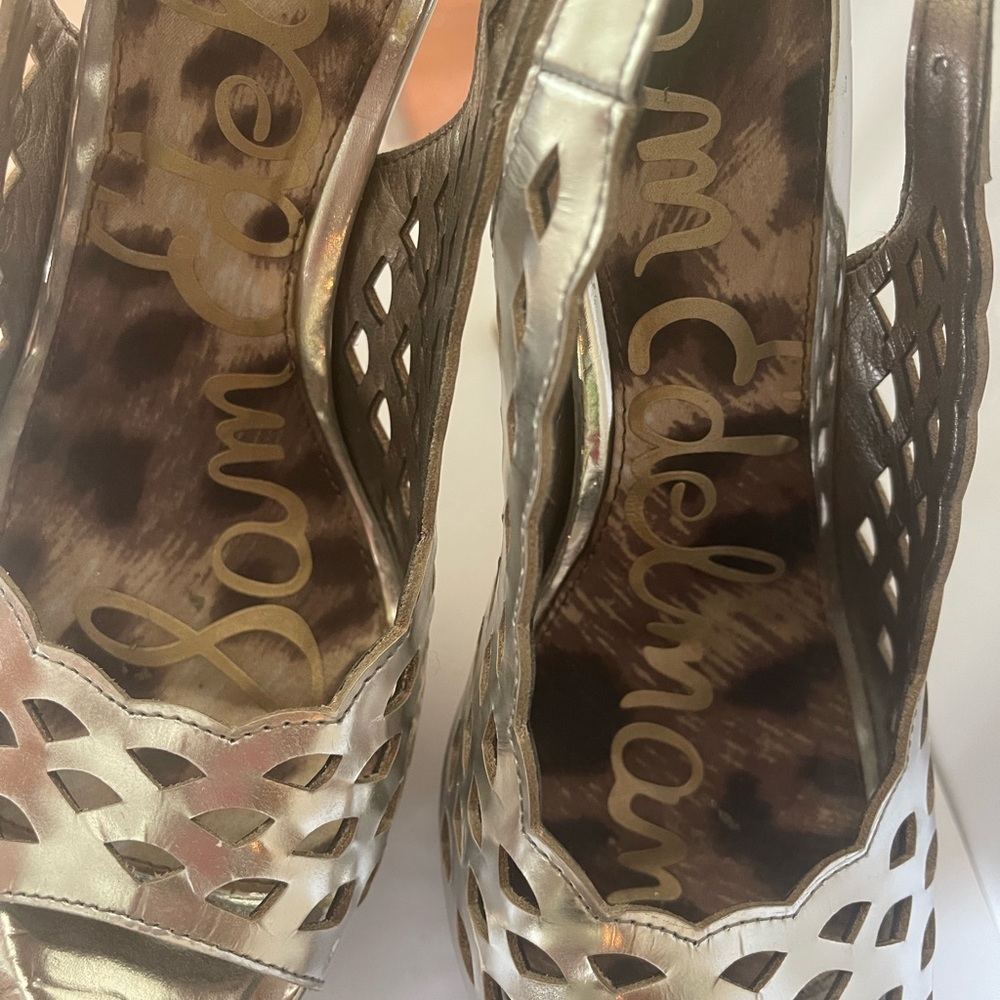 Sam Edelman Metallic Platform  Sandals  Size 8 - Picture 6 of 9